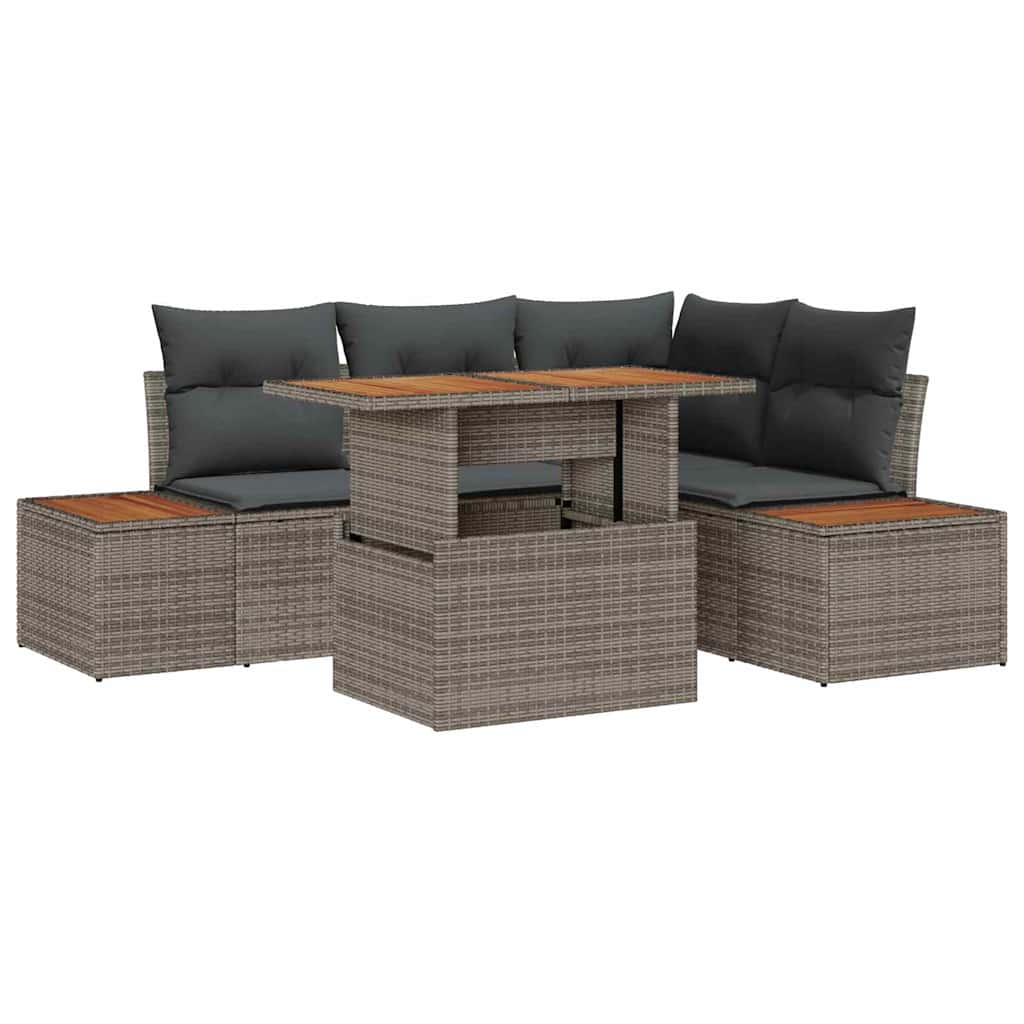 Have Spisebordssæt med pude 5 pcs Grå og Brun 100 x 55 x 73 cm