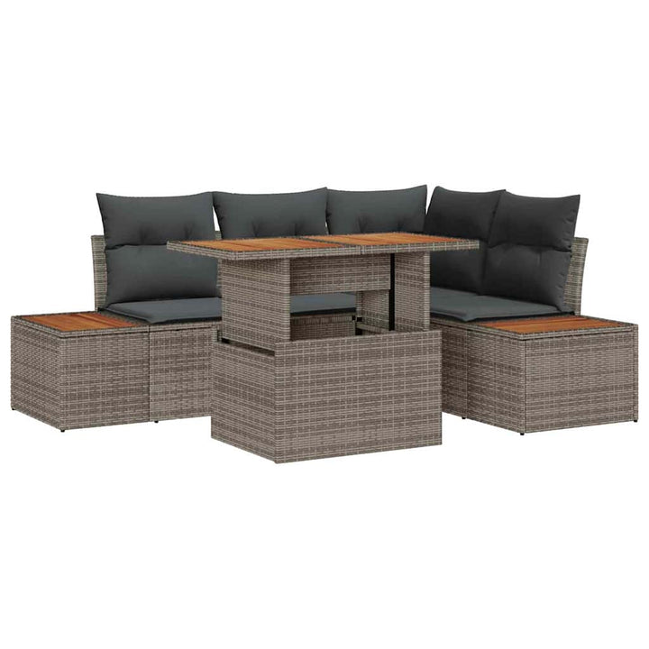 Have Spisebordssæt med pude 5 pcs Grå og Brun 100 x 55 x 73 cm