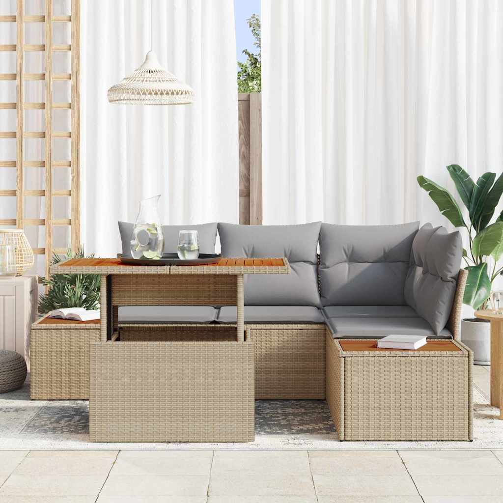Have Spisebordssæt med pude 5 pcs Beige og grå 100 x 55 x 73 cm