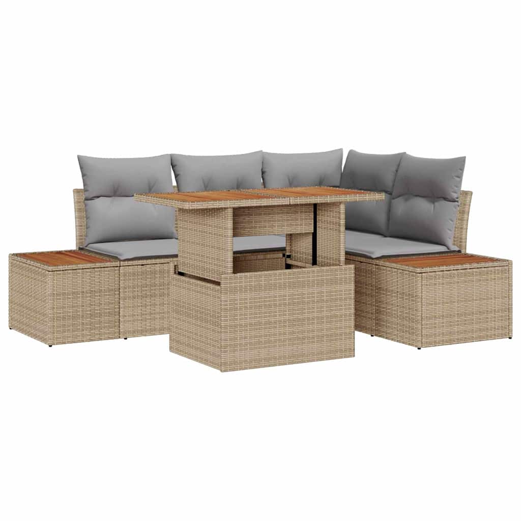 Have Spisebordssæt med pude 5 pcs Beige og grå 100 x 55 x 73 cm