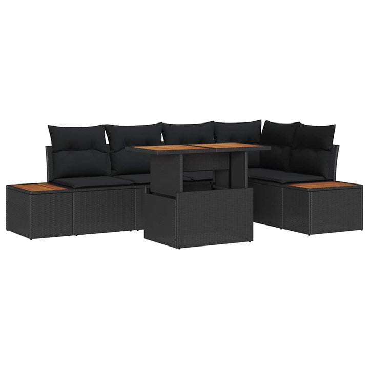 Have Spisebordssæt med pude med pude 6 pcs Sort og Brunt