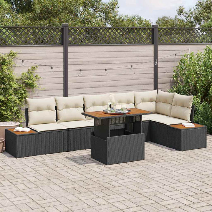 Have Spisebordssæt 7 pcs Sort og Beige 100 x 55 x 73 cm