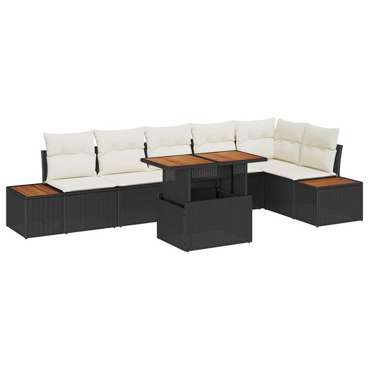 Have Spisebordssæt 7 pcs Sort og Beige 100 x 55 x 73 cm