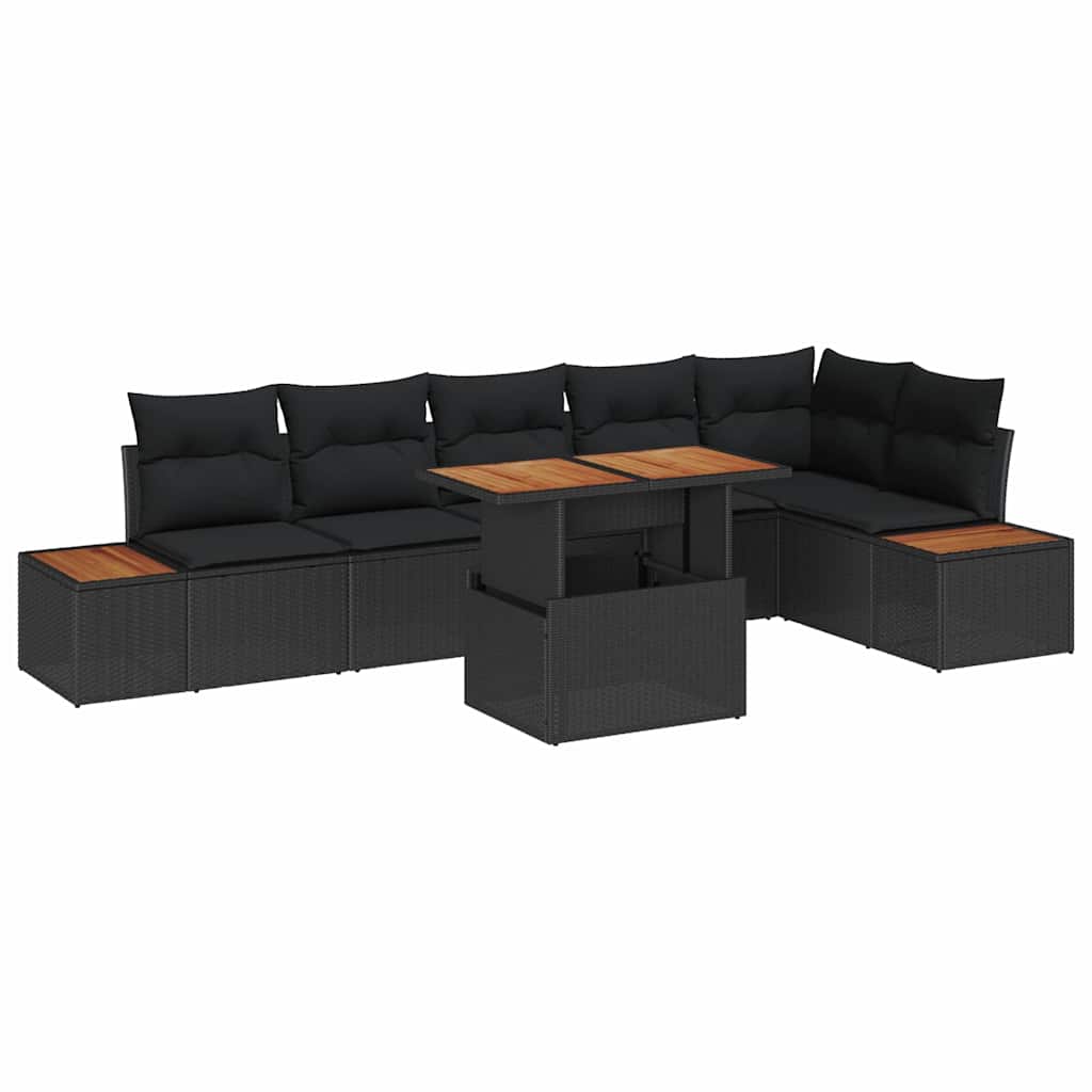 Have Spisebordssæt 7 pcs Sort og Brunt 100 x 55 x 73 cm