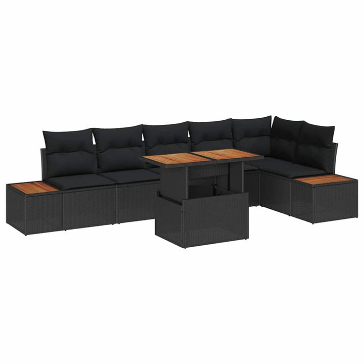 Have Spisebordssæt 7 pcs Sort og Brunt 100 x 55 x 73 cm