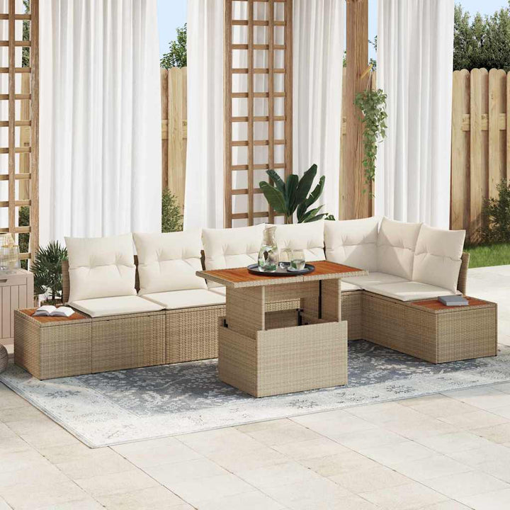 Have Spisebordssæt 7 pcs Beige og creme 100 x 55 x 73 cm