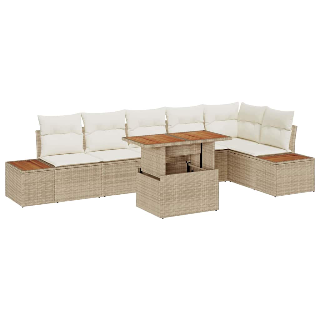 Have Spisebordssæt 7 pcs Beige og creme 100 x 55 x 73 cm