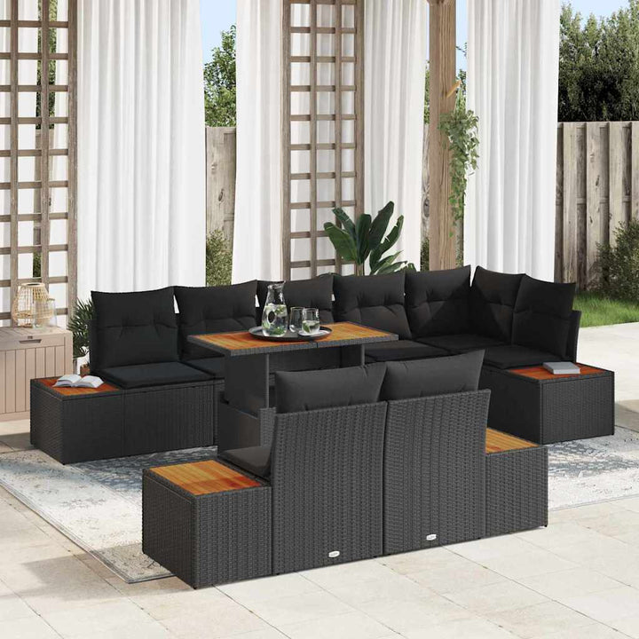 Have Spisebordssæt 9 pcs Sort og Brunt 100 x 55 x 73 cm