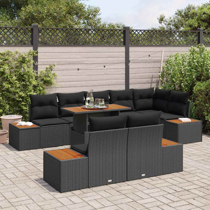 Have Spisebordssæt 9 pcs Sort og Brunt 100 x 55 x 73 cm