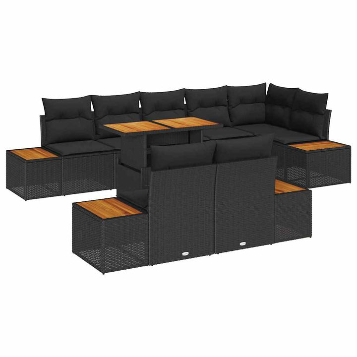 Have Spisebordssæt 9 pcs Sort og Brunt 100 x 55 x 73 cm