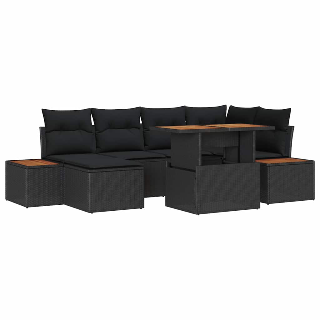 Have Spisebordssæt med pude 7 pcs Sort og Brunt