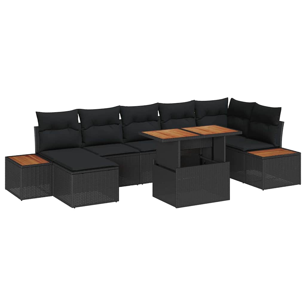 Have Spisebordssæt med pude 8 pcs Sort og Brunt