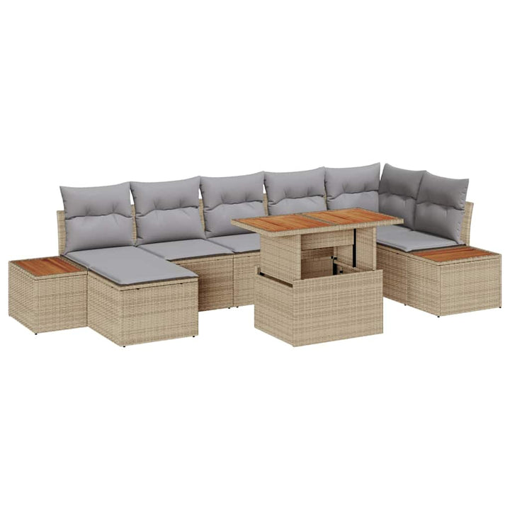 Have Spisebordssæt med pude 8 pcs Beige og grå