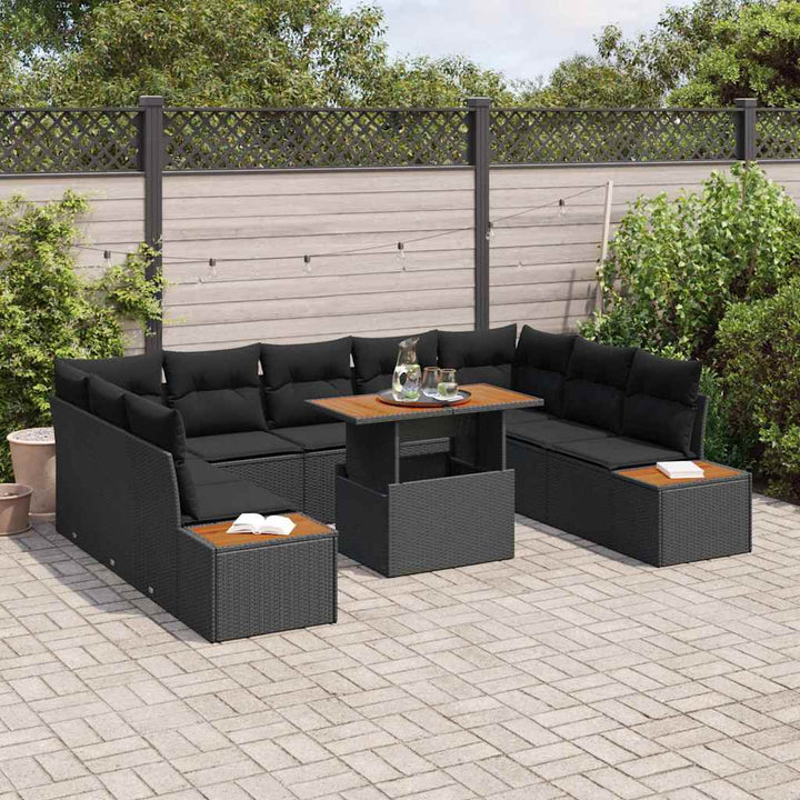 Have Spisebordssæt 10 pcs Sort og Brunt 100 x 55 x 73 cm
