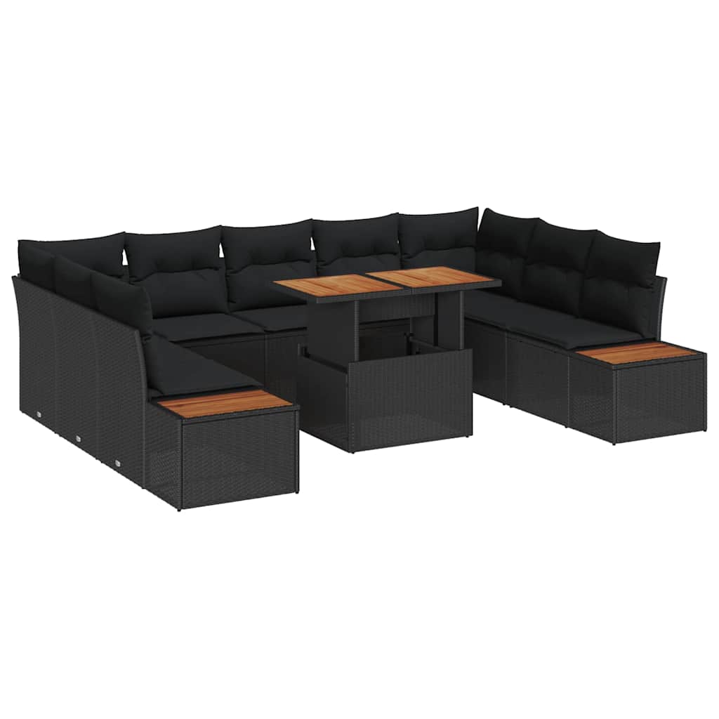 Have Spisebordssæt 10 pcs Sort og Brunt 100 x 55 x 73 cm