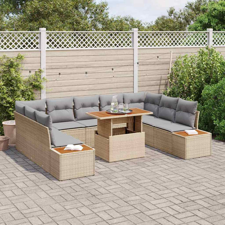 Have Spisebordssæt 10 pcs Beige og grå 100 x 55 x 73 cm