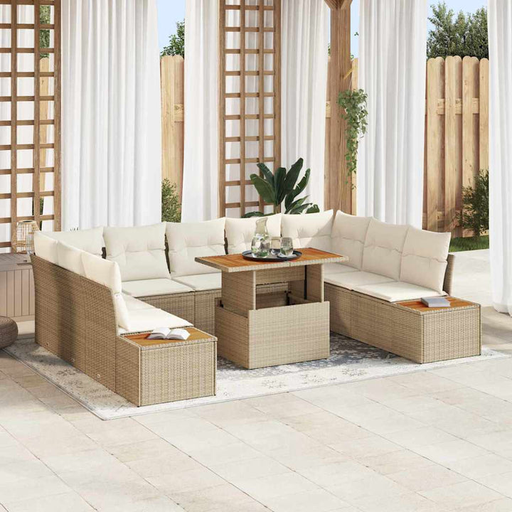 Have Spisebordssæt 10 pcs Beige og creme 100 x 55 x 73 cm