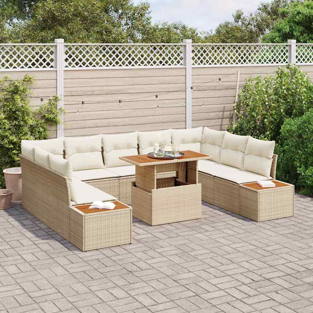 Have Spisebordssæt 10 pcs Beige og creme 100 x 55 x 73 cm