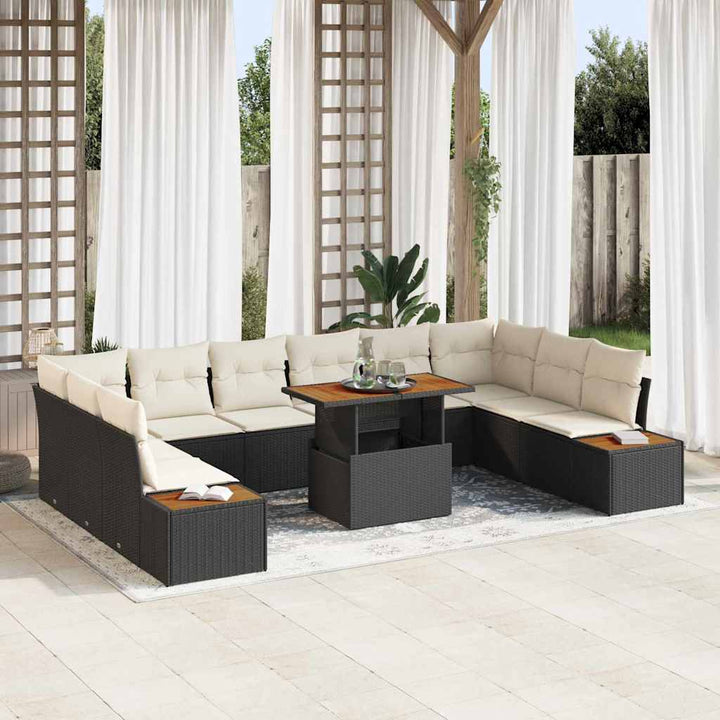 Have Spisebordssæt 11 pcs Sort og Beige 100 x 55 x 73 cm