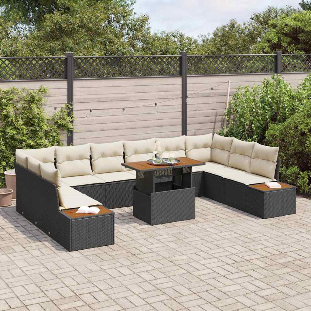 Have Spisebordssæt 11 pcs Sort og Beige 100 x 55 x 73 cm