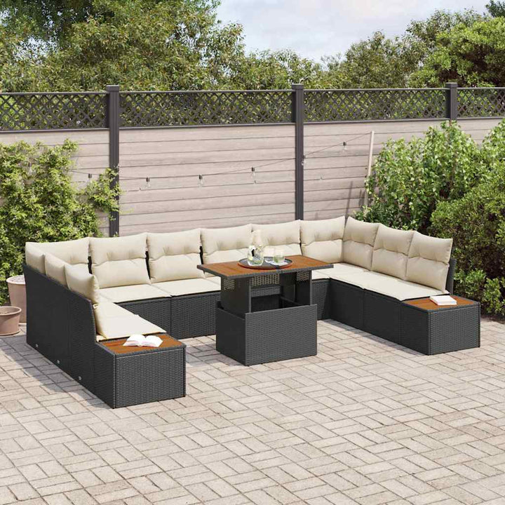 Have Spisebordssæt 11 pcs Sort og Beige 100 x 55 x 73 cm