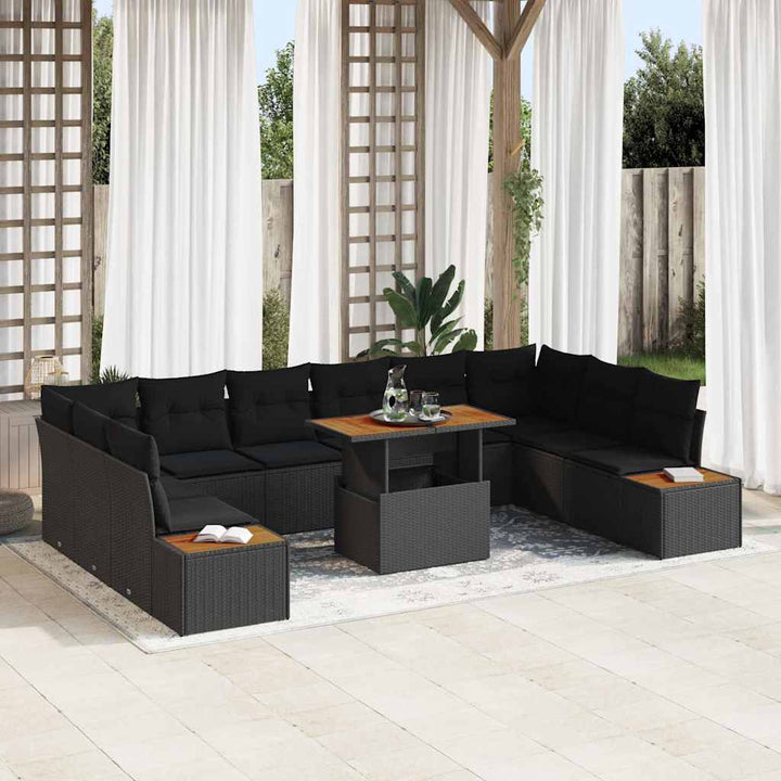 Have Spisebordssæt 11 pcs Sort og Brunt 100 x 55 x 73 cm