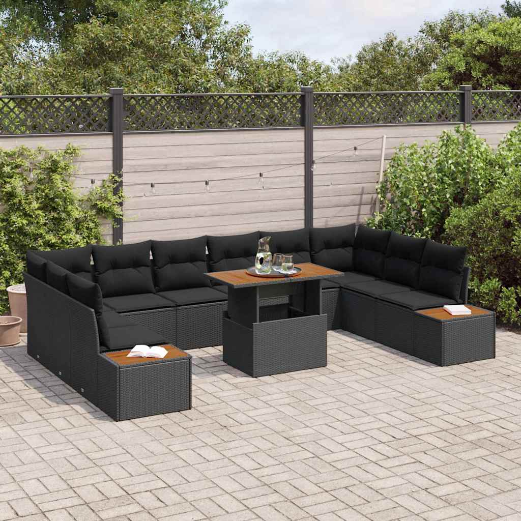 Have Spisebordssæt 11 pcs Sort og Brunt 100 x 55 x 73 cm