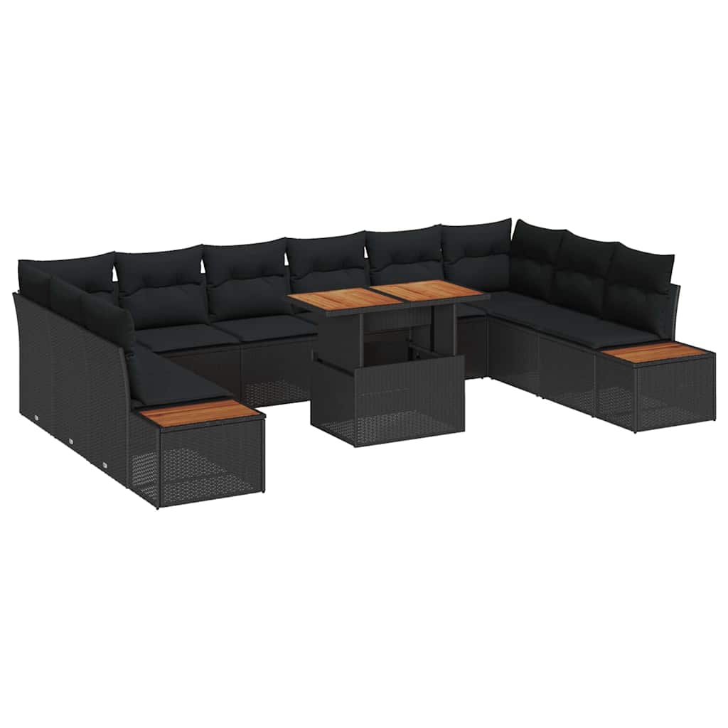 Have Spisebordssæt 11 pcs Sort og Brunt 100 x 55 x 73 cm