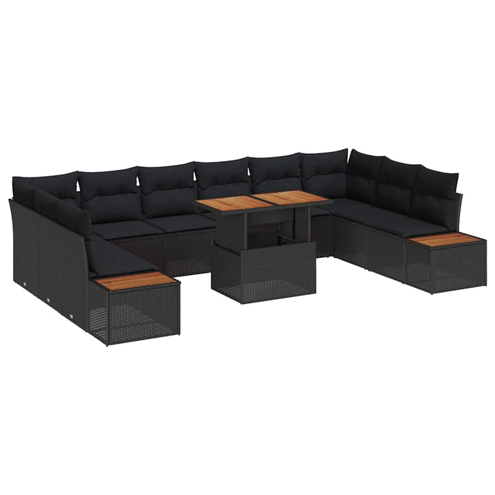 Have Spisebordssæt 11 pcs Sort og Brunt 100 x 55 x 73 cm