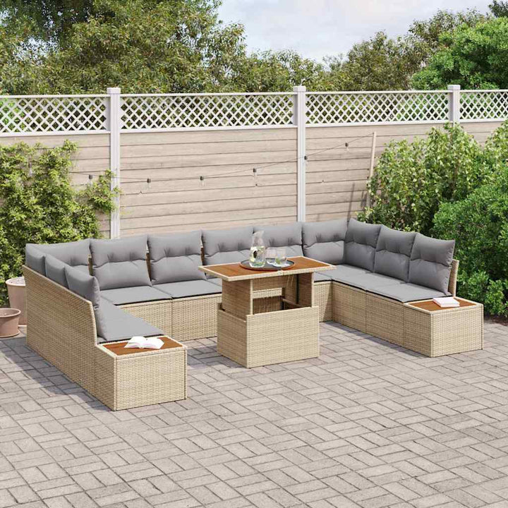 Have Spisebordssæt 11 pcs Beige og grå 100 x 55 x 73 cm