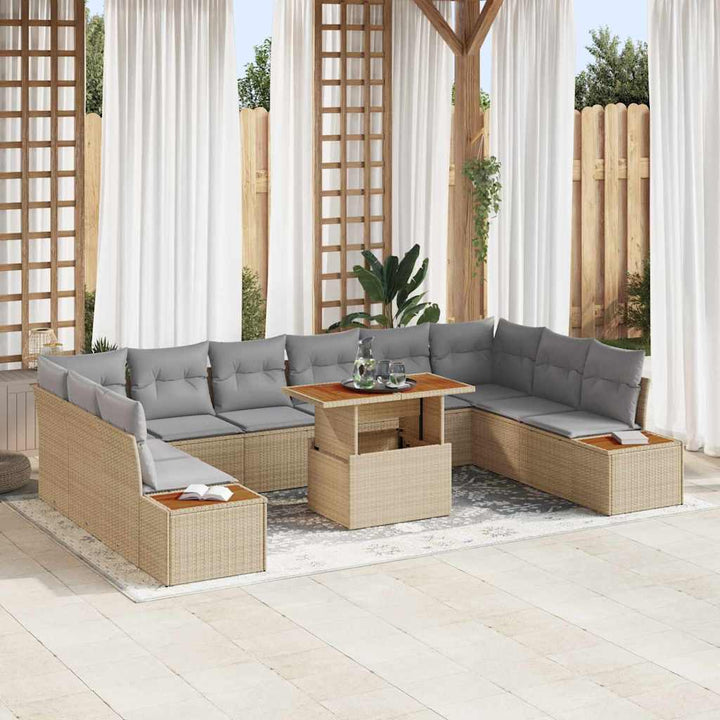 Have Spisebordssæt 11 pcs Beige og grå 100 x 55 x 73 cm