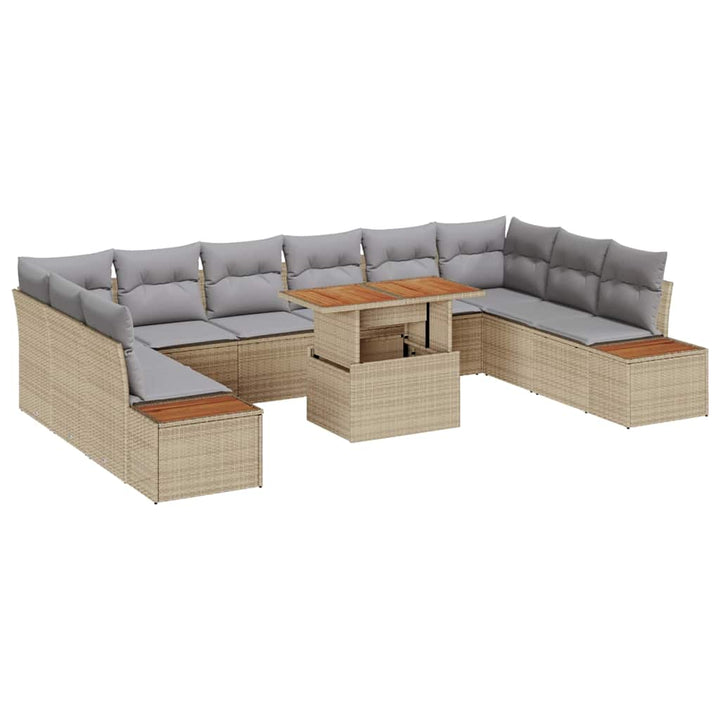 Have Spisebordssæt 11 pcs Beige og grå 100 x 55 x 73 cm