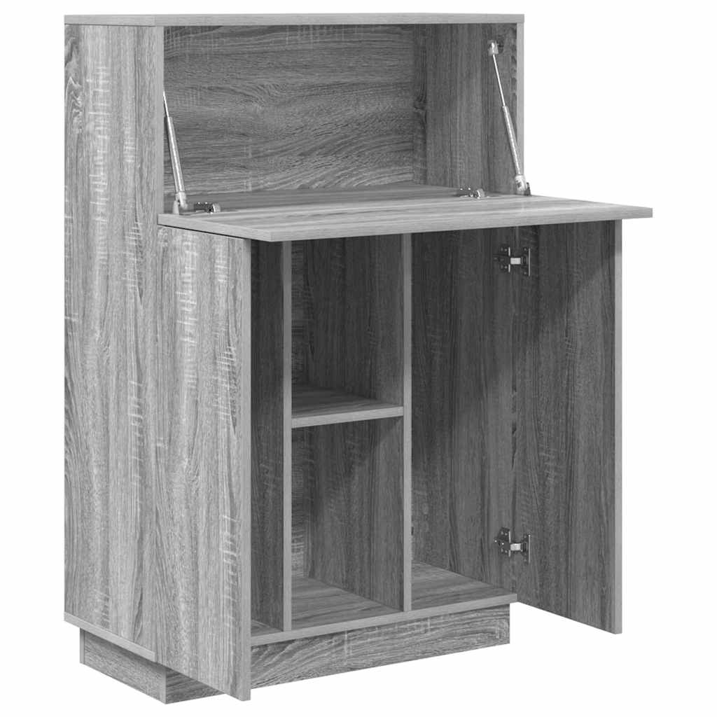 Skrivebord med hylde Grå 71,5 x 31,5 x 106,5 cm Konstrueret træ