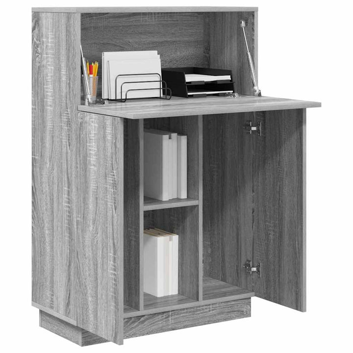 Skrivebord med hylde Grå 71,5 x 31,5 x 106,5 cm Konstrueret træ