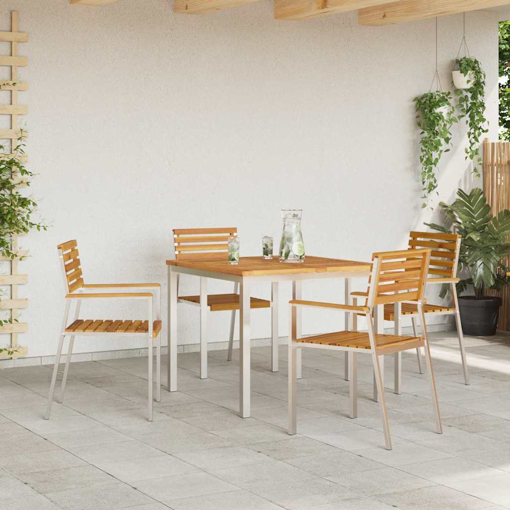 UdendørsSpisebord Brun 200x90x75 cm Solid teaktræ