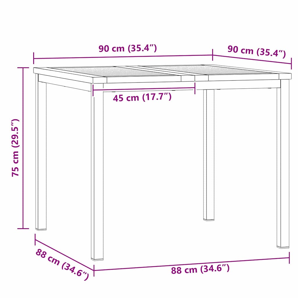 UdendørsSpisebord Brun 200x90x75 cm Solid teaktræ
