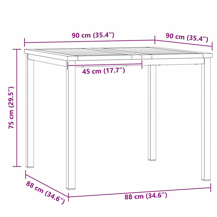 UdendørsSpisebord Brun 200x90x75 cm Solid teaktræ