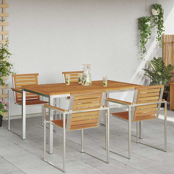 UdendørsSpisebord Brun 200x90x75 cm Solid teaktræ