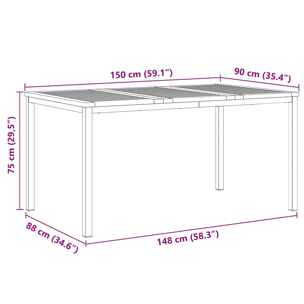 UdendørsSpisebord Brun 200x90x75 cm Solid teaktræ