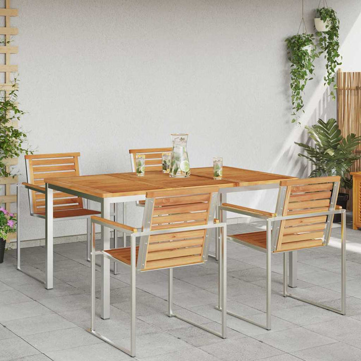 UdendørsSpisebord Brun 200x90x75 cm Solid teaktræ