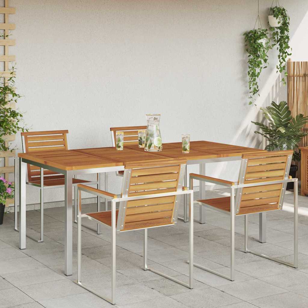 UdendørsSpisebord Brun 200x90x75 cm Solid teaktræ
