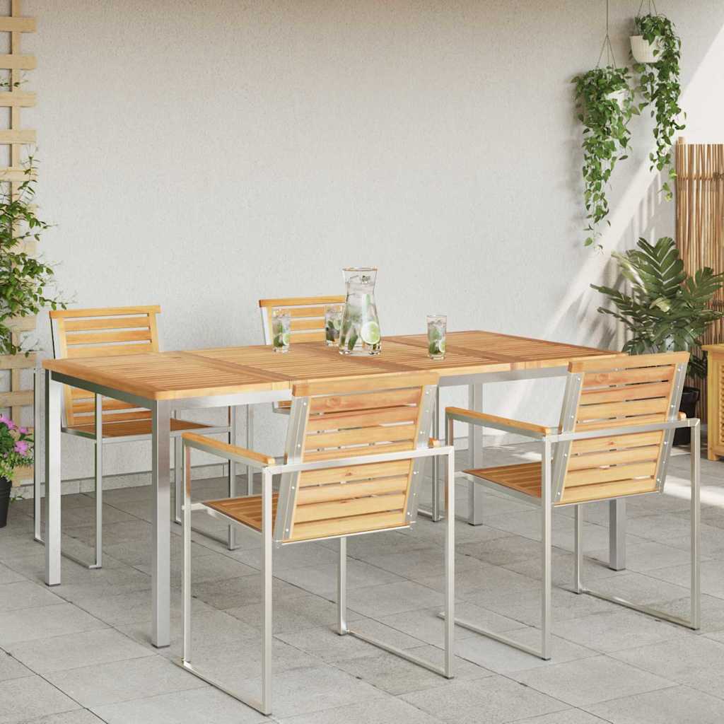 UdendørsSpisebord Brun 200x90x75 cm Solid teaktræ
