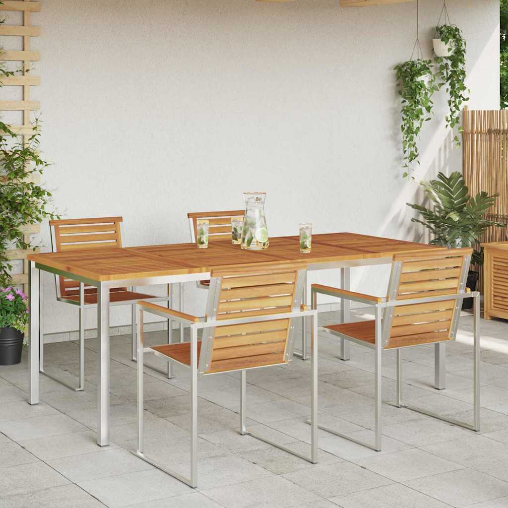 UdendørsSpisebord Brun 200x90x75 cm Solid teaktræ