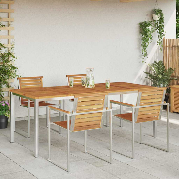 UdendørsSpisebord Brun 200x90x75 cm Solid teaktræ