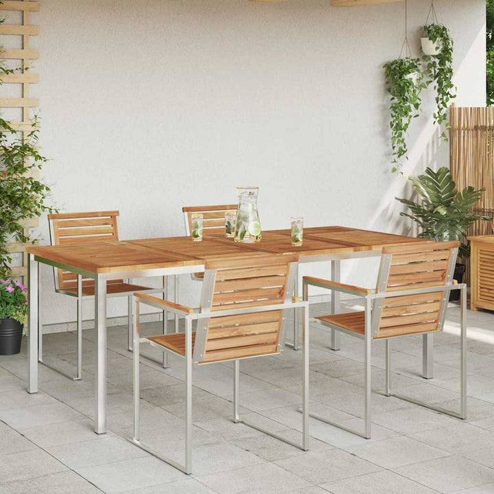 UdendørsSpisebord Brun 200x90x75 cm Solid teaktræ