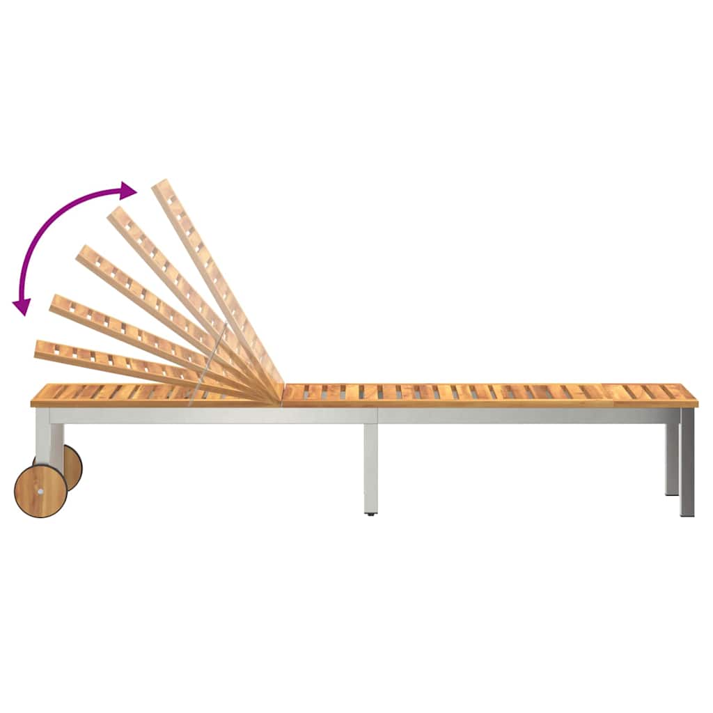 Solstol 1-person Brun 207 x 58 x 35cm Massivt akacietræ