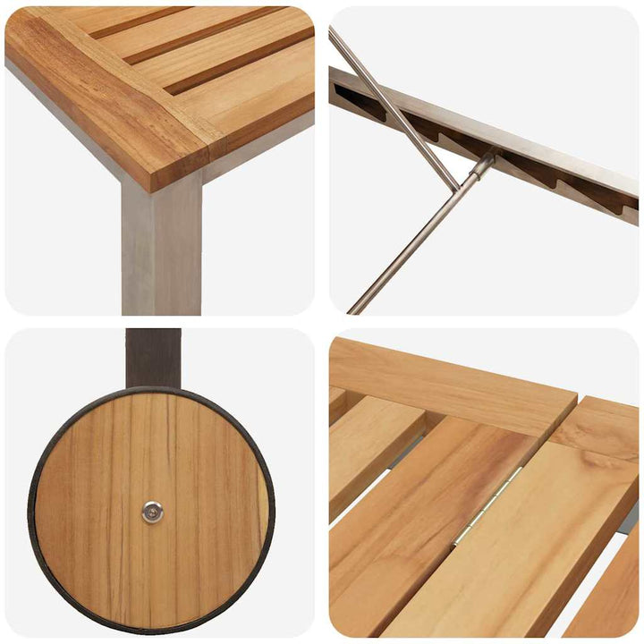 Solstol 1-person Brun 207 x 58 x 35cm Massivt akacietræ