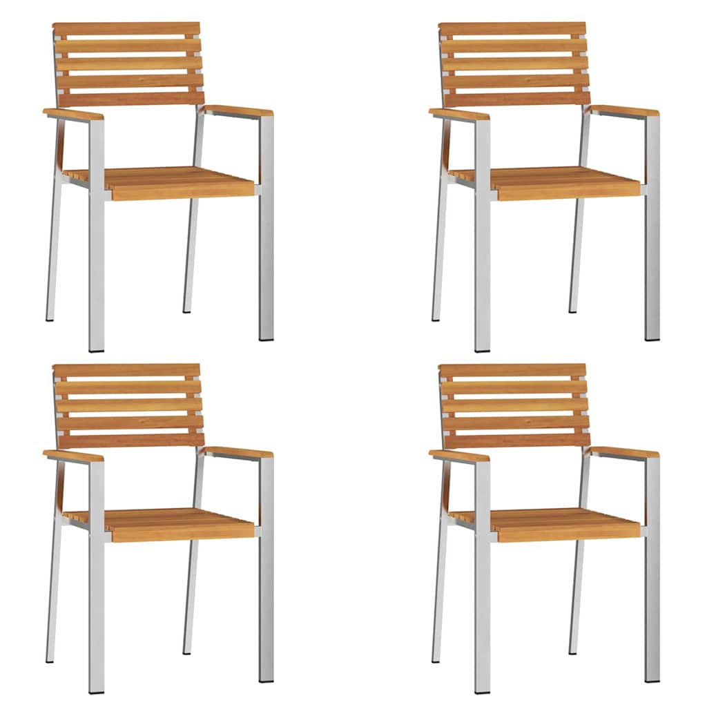 Have Stol 4 pcs Brun 56 x 54.5 x 87cm Massivt akacietræ