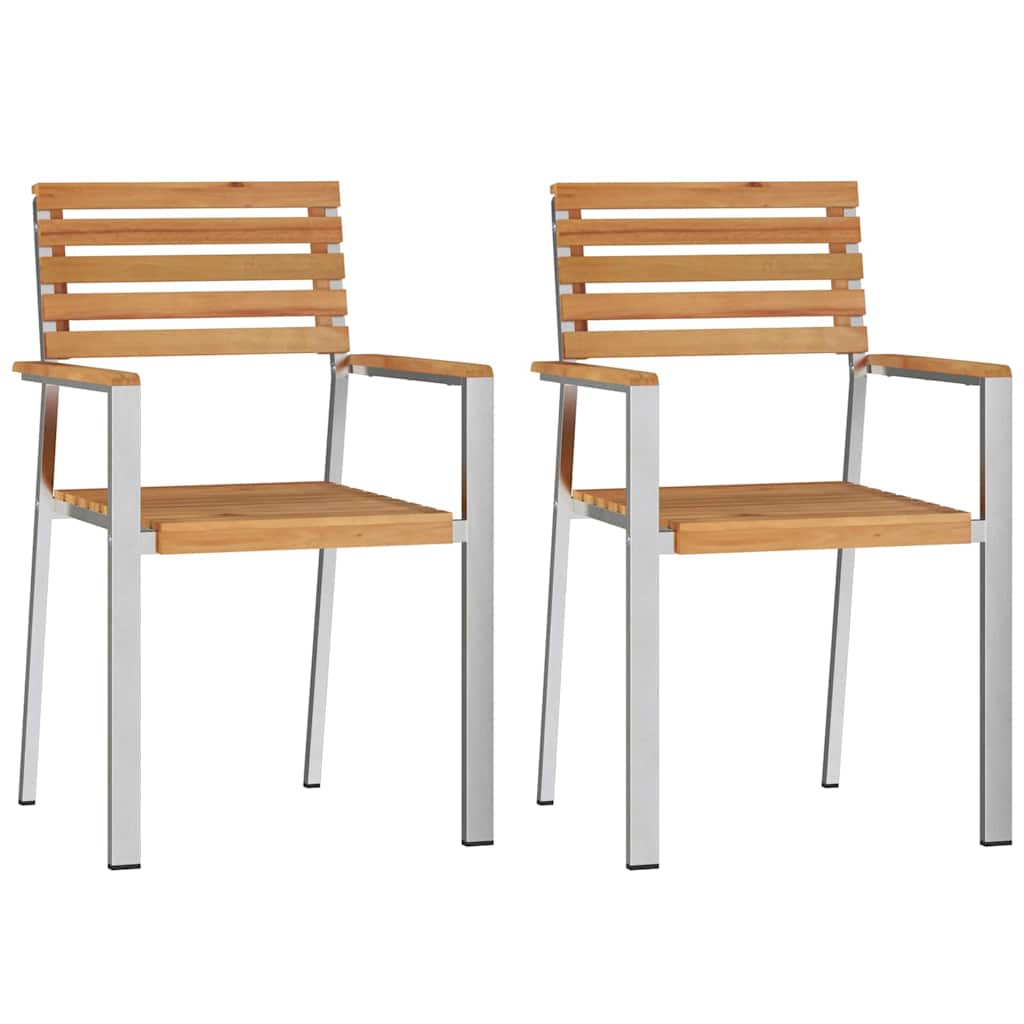 Have Stol 2 pcs Brun 56 x 54.5 x 87cm Massivt teaktræ