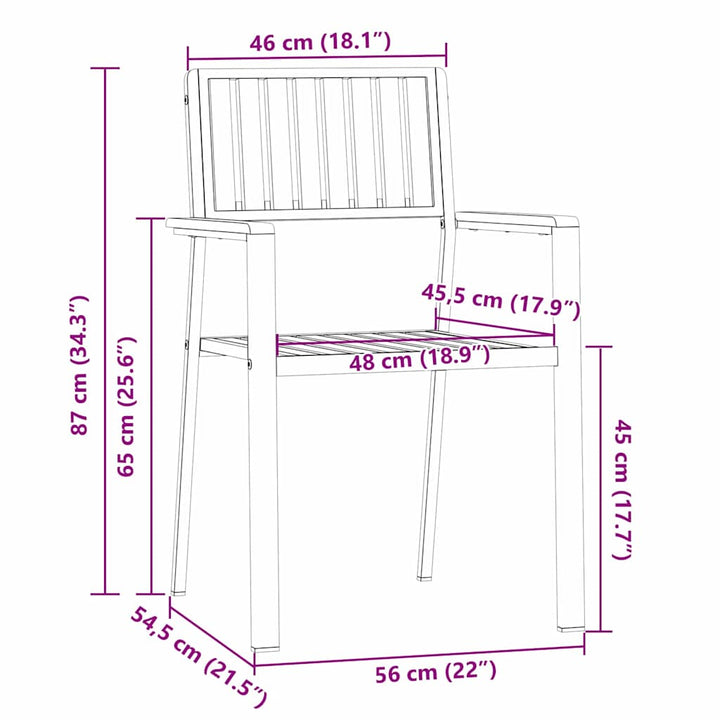 Have Stol 4 pcs Brun 56 x 54.5 x 87cm Massivt akacietræ